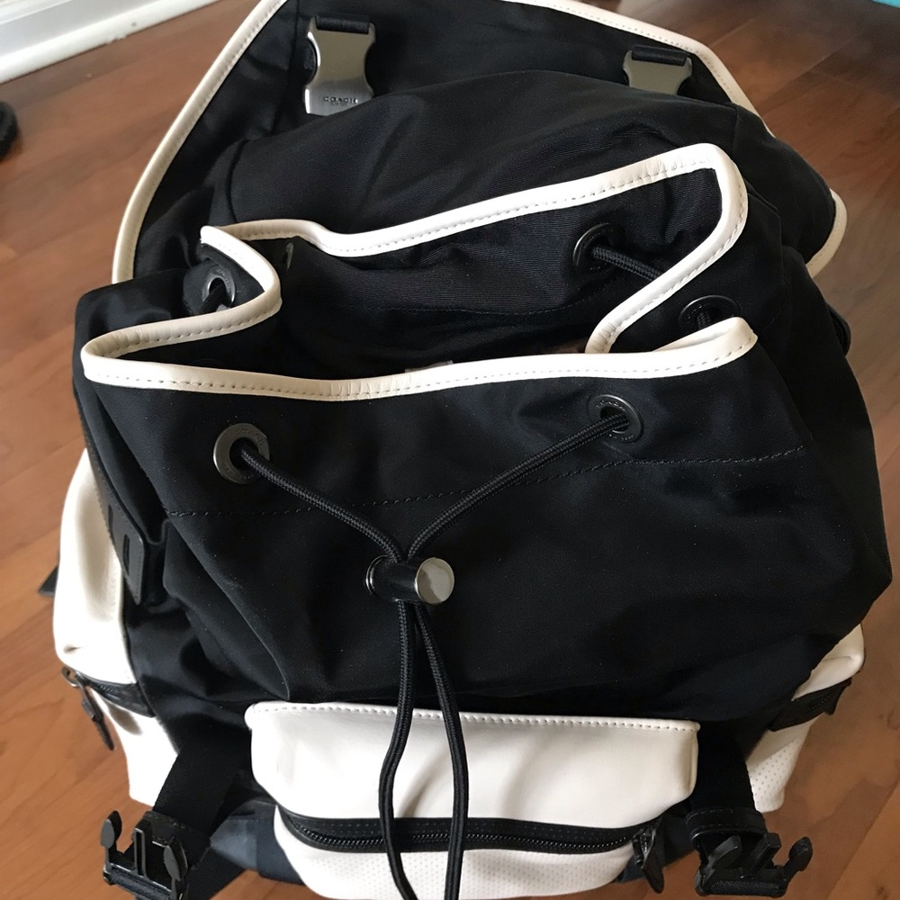 Coach Trek Leather Drawstring Multi Purpose Backpack - Picture 11 of 16